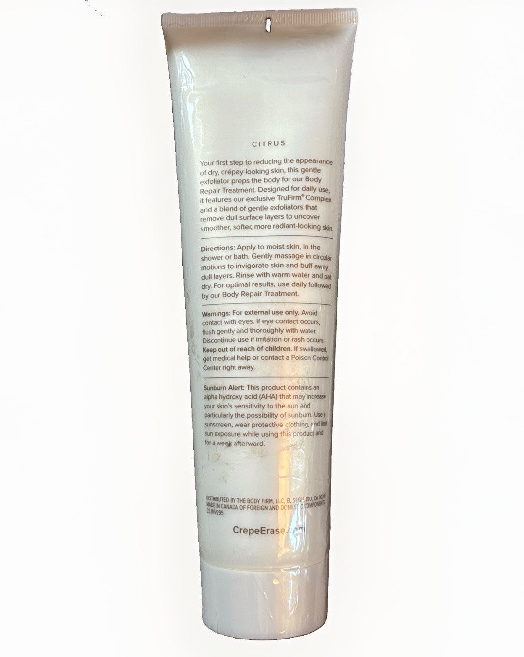 Body Firm Crêpe Erase Refining Exfoliant, 10 Fl Oz (Citrus Scent)