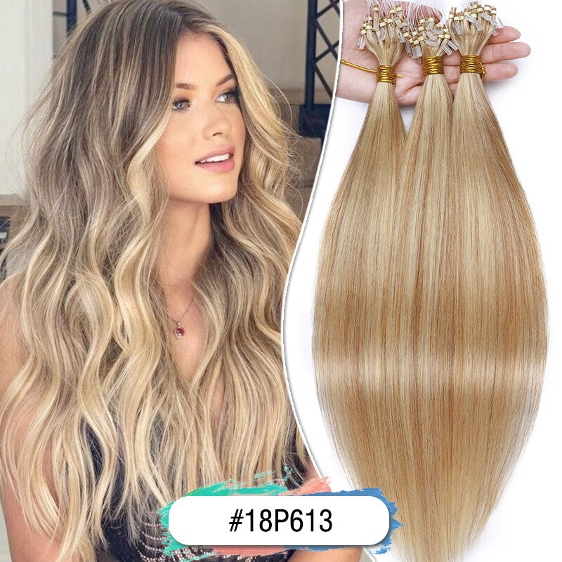 Micro Loop Ring Beads Hair Extensions 100% Remy Human Hair Full Head