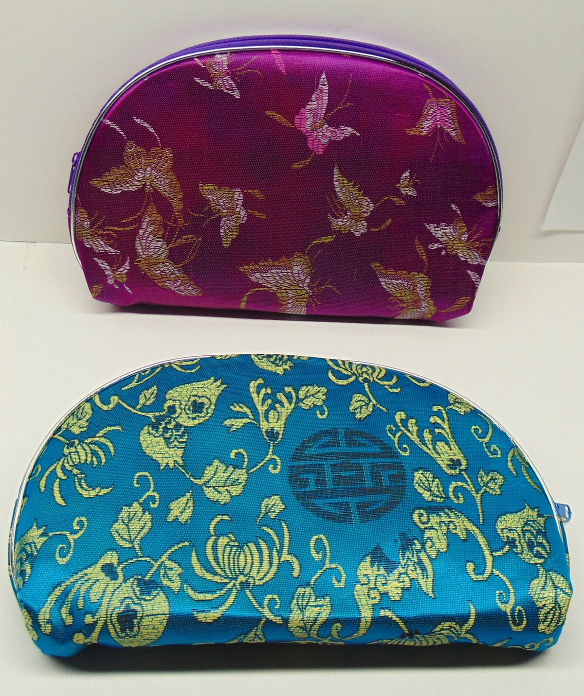 5-Piece Nested Pouch Set with Zipper, Lined for Jewelry, Cosmetics, Gifts
