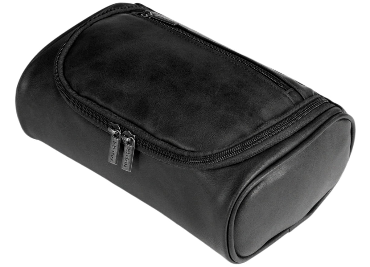 Personalized Small Leather Toiletry Bag for Men - Waterproof Travel Organizer