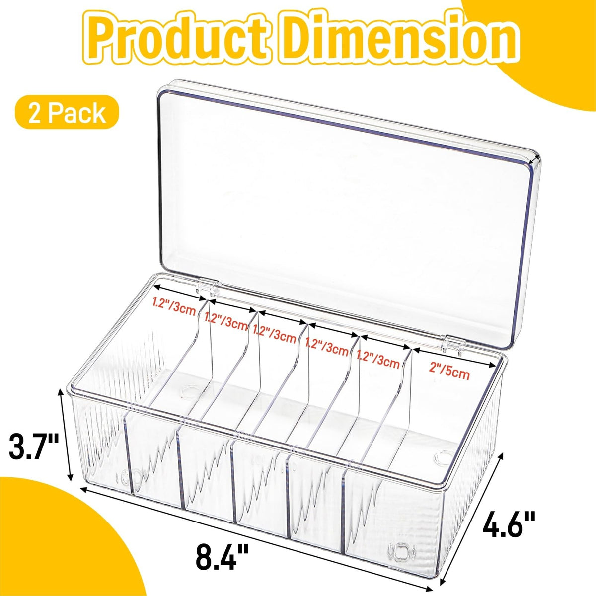 Lash Extension Organizer Box with 6 Compartments - Clear Storage for Lash Supplies