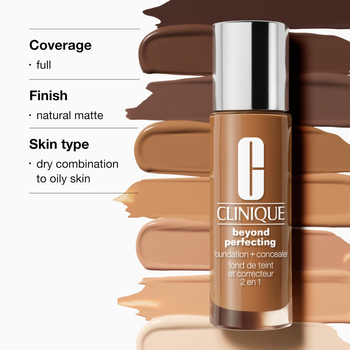 Clinique Beyond Perfecting Foundation + Concealer WN 54 - Natural, Full Coverage, 1 Fl Oz
