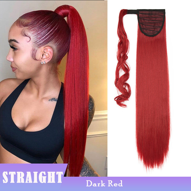 Clip-In Ponytail Hair Extensions Thick Wavy Natural Look 24-32 Inch