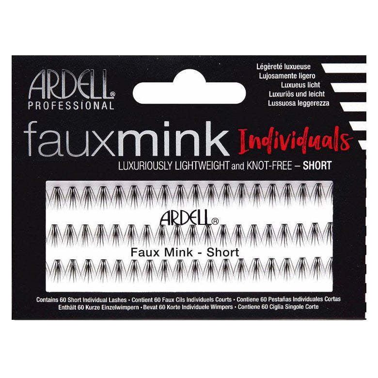 Faux Mink Individual Short False Eyelashes - Black