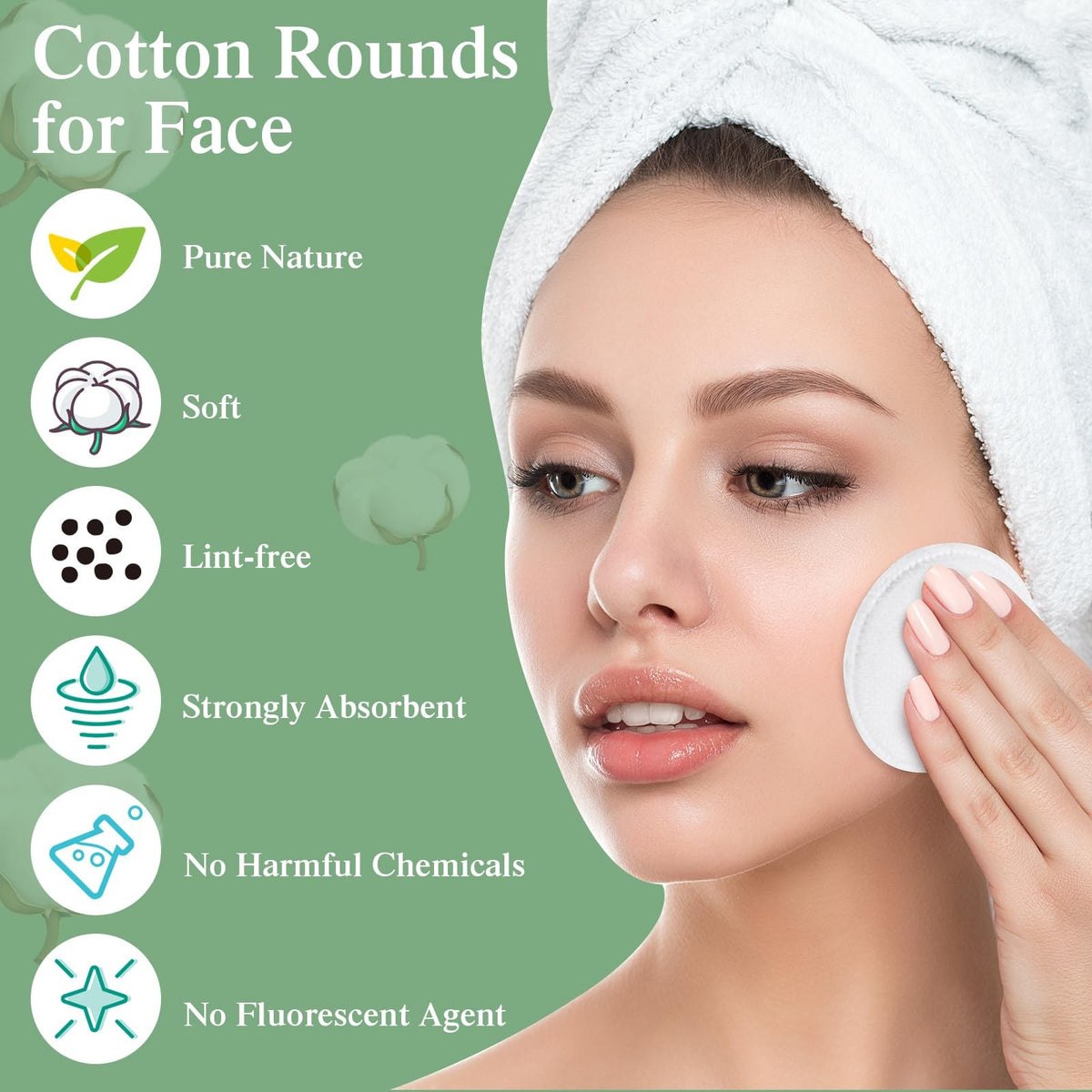 Bulk 1000 Cotton Rounds for Face Makeup Removal & Skincare - Double Sided Exfoliating Pads