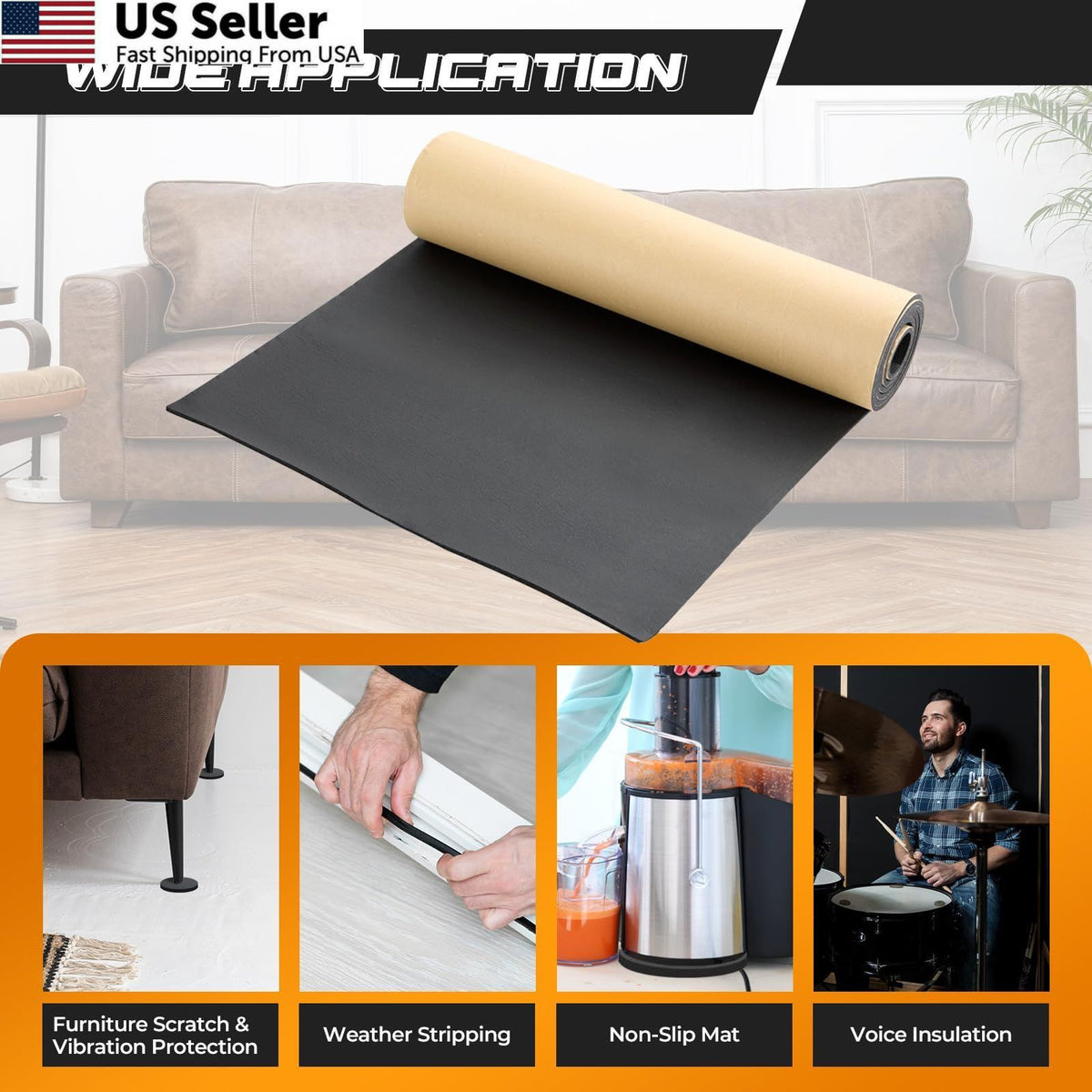 Neoprene Foam Sheet with Adhesive - 1/8" Thick, 12"x24" Black