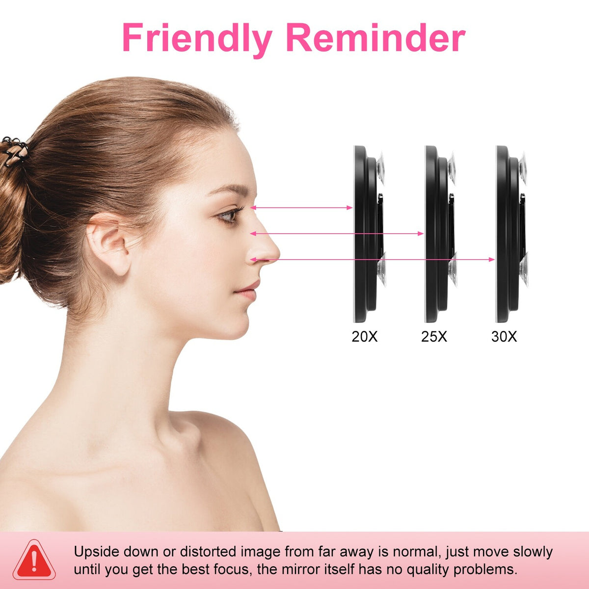 Magnifying Makeup Mirror with Light 30X Double-Sided Dimmable LED