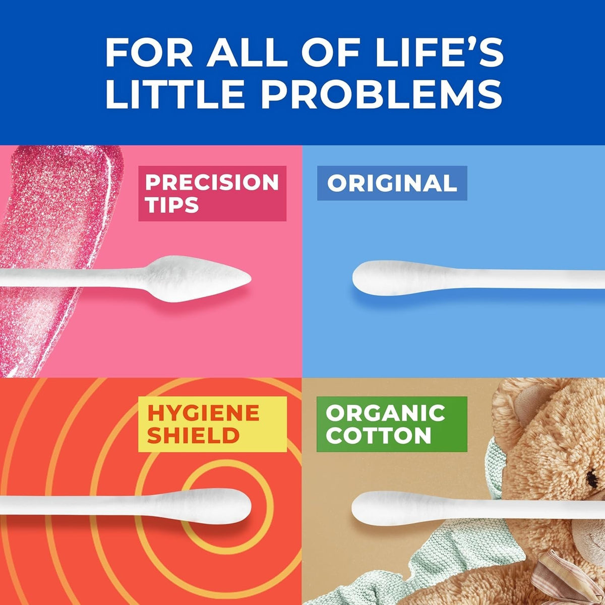 Cotton Swabs Pack of 2 - Soft, High-Absorbency Personal Care Tools