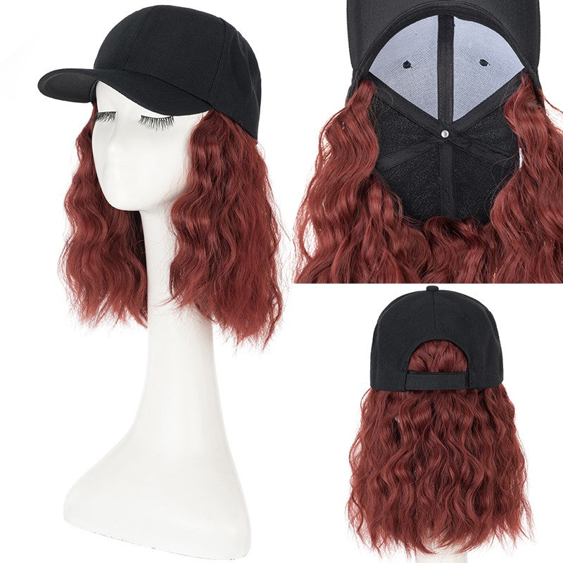 Baseball Cap with Hair Extensions - Wavy & Straight Human-Like Hairpiece