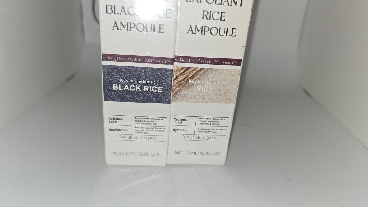 2 Pack Exfoliant Black Rice Ampoule Niacinamide 3.38 oz Ea Exp 08/28