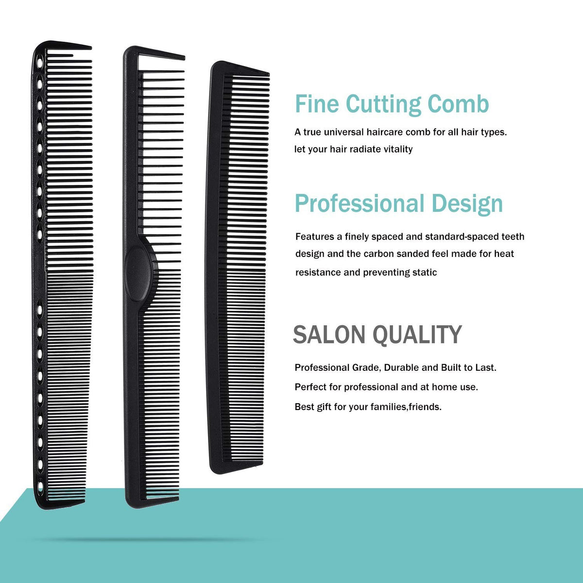 Professional Anti-Static Hairdressing Comb Set - Lightweight & Durable, 6 Pieces