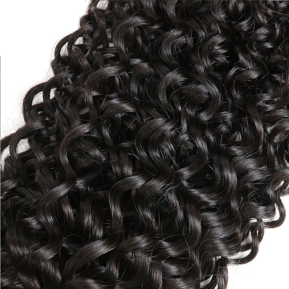 Brazilian Virgin Human Hair Extensions Jerry Curl Bundle - Black #1B