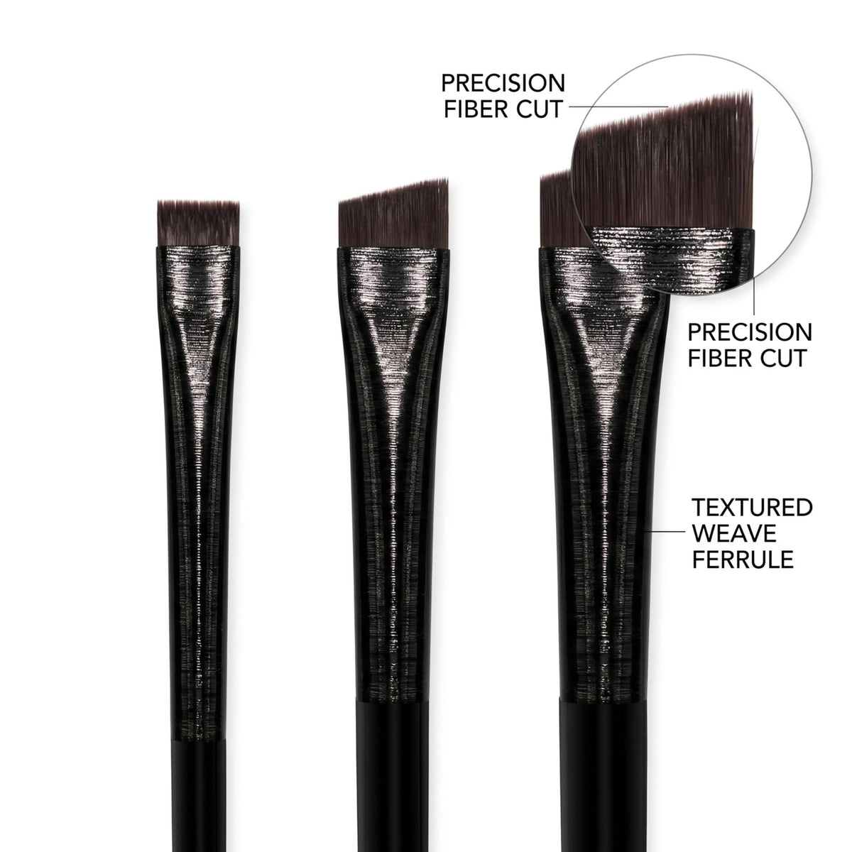 Angled Eyeliner & Brow Brush Set for Micro Strokes - Precision Eyebrow Tint & Eye Shadow Applicators
