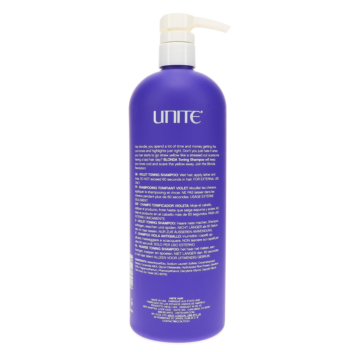Blonde Toning Shampoo for Color-Treated Hair 33.8 oz - Moisturizing & Removes Brassiness