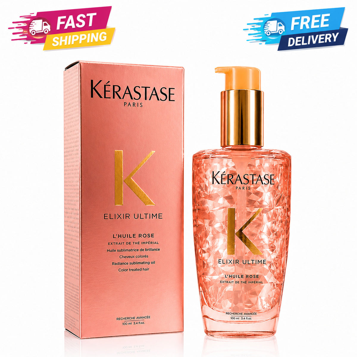 Kerastase Elixir Ultime Rose Hair Oil 3.4oz Nourishing Shine Treatment