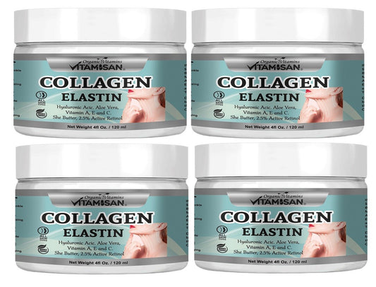 Anti-Aging Collagen Face Cream with Elastin - Vitamin Skin Care for Wrinkle Reduction
