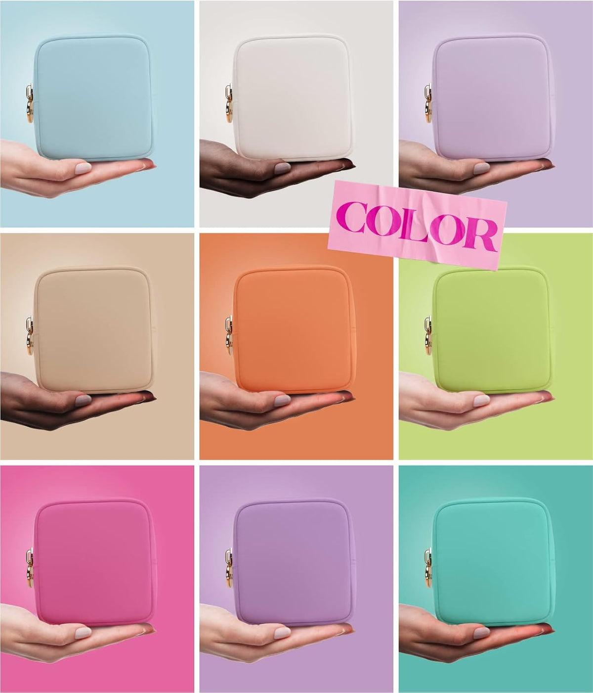 Mini Waterproof Nylon Makeup Bag for Purse - Travel Cosmetic Pouch, Durable & Lightweight