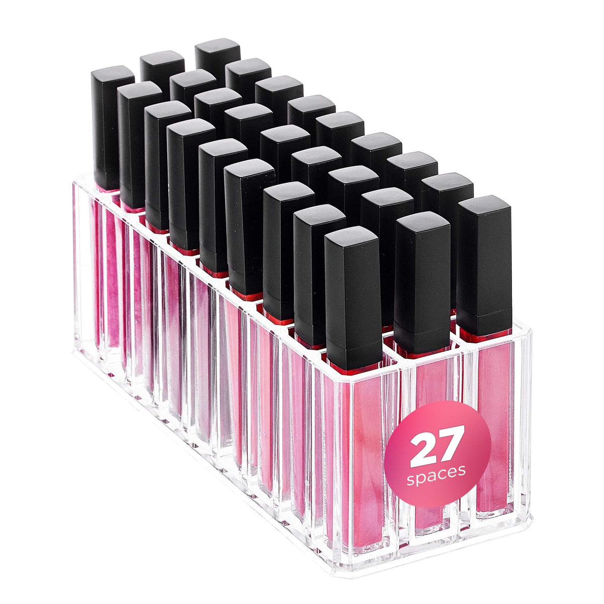 Acrylic Makeup Organizer with 27 Compartments for Vanity and Drawer Storage