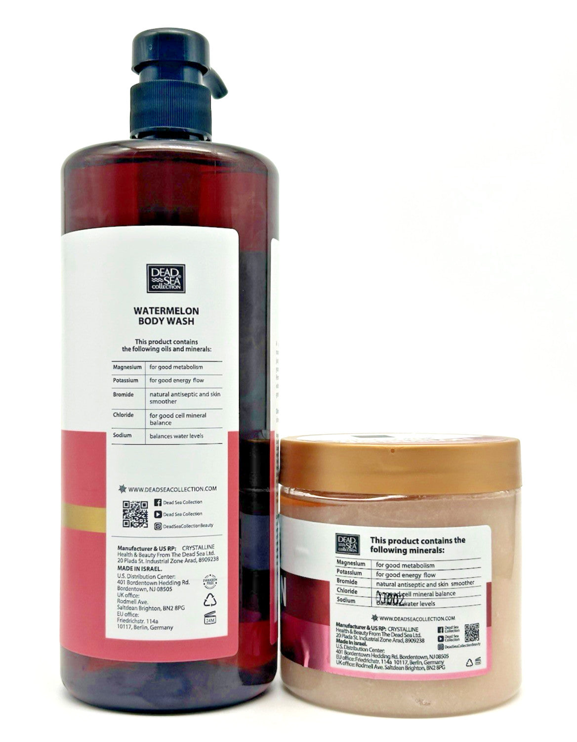 Dead Sea Collection Watermelon Mineral Body Wash (33.8 oz) &Salt