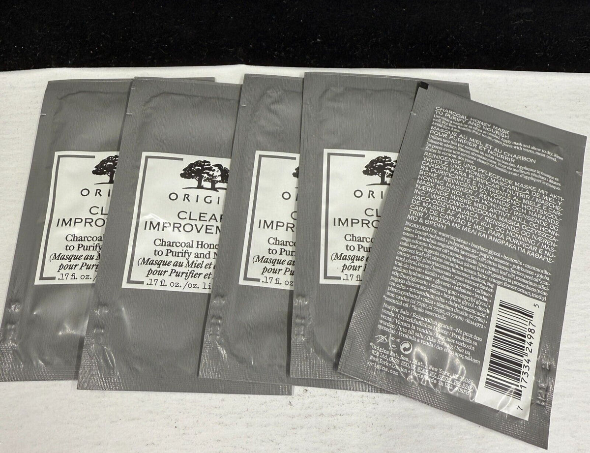 Clear Improvement Charcoal Honey Sachets - 5 Pack (0.17 oz each)