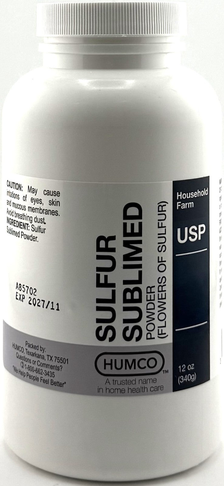 Sulfur Sublimed Powder - Flowers of Sulfur, 12 oz (340g) for Gardening & Skin Care