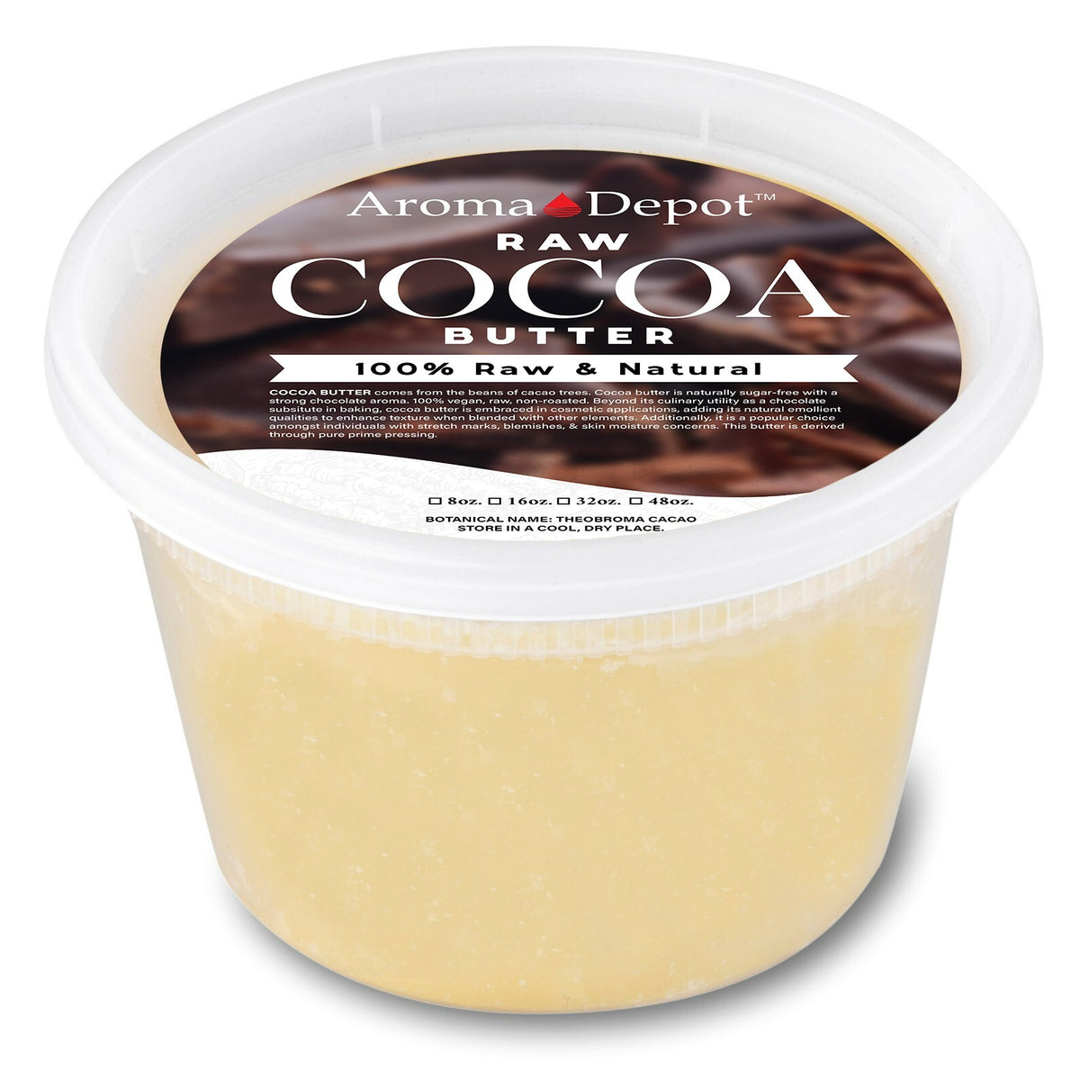 16 oz. Raw Cocoa Butter 100% Pure Cold Pressed