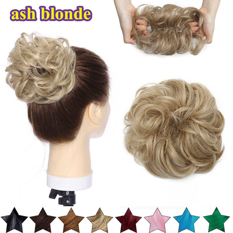 Large Curly Messy Bun Hair Piece Scrunchie for Thick Hair Updo Extensions