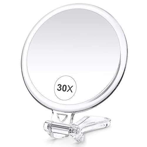 Travel Magnifying Mirror with Handle - Assorted Sizes 20X, 25X, 30X