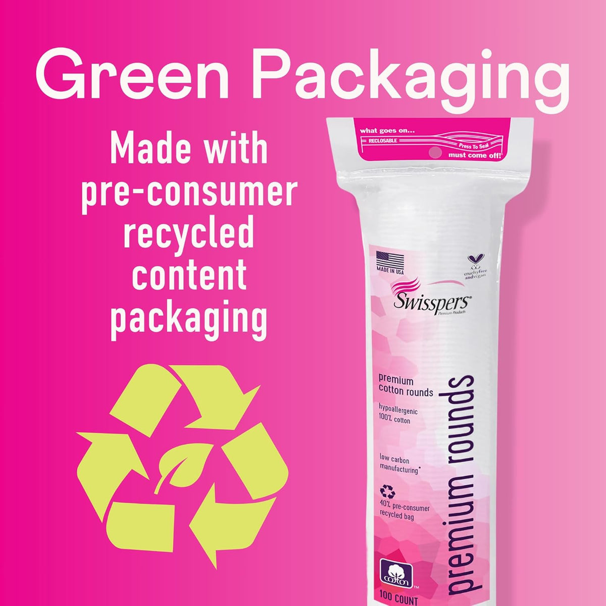 Cotton Rounds for Makeup Removal & Skincare - 100% Chlorine Free, Hypoallergenic, Pack of 300