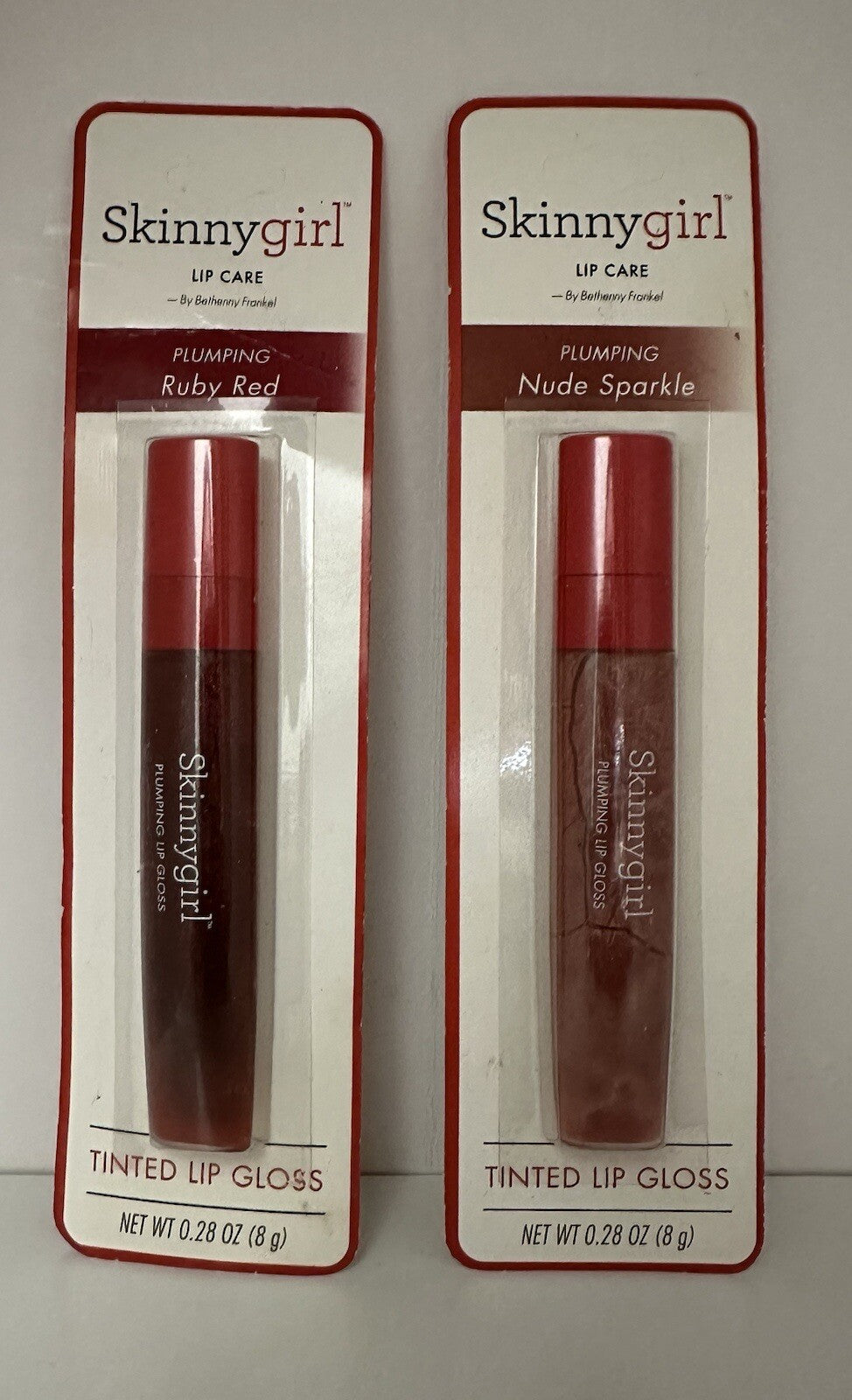 Lip Gloss with Plumping Effect - Pink Sorbet Tinted Lip Shine 0.28 oz - You Choose Shade