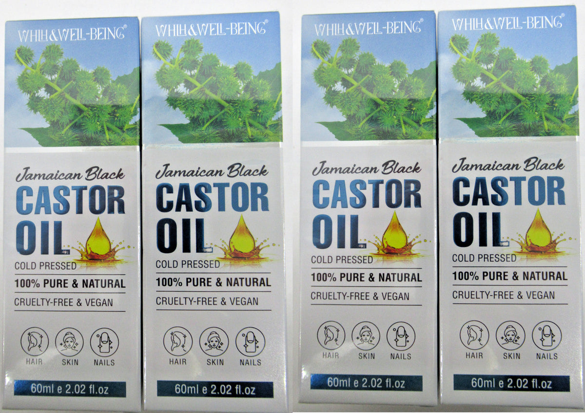 Jamaican Black Castor Oil 4-Pack Organic Pure Hair & Skin Oil