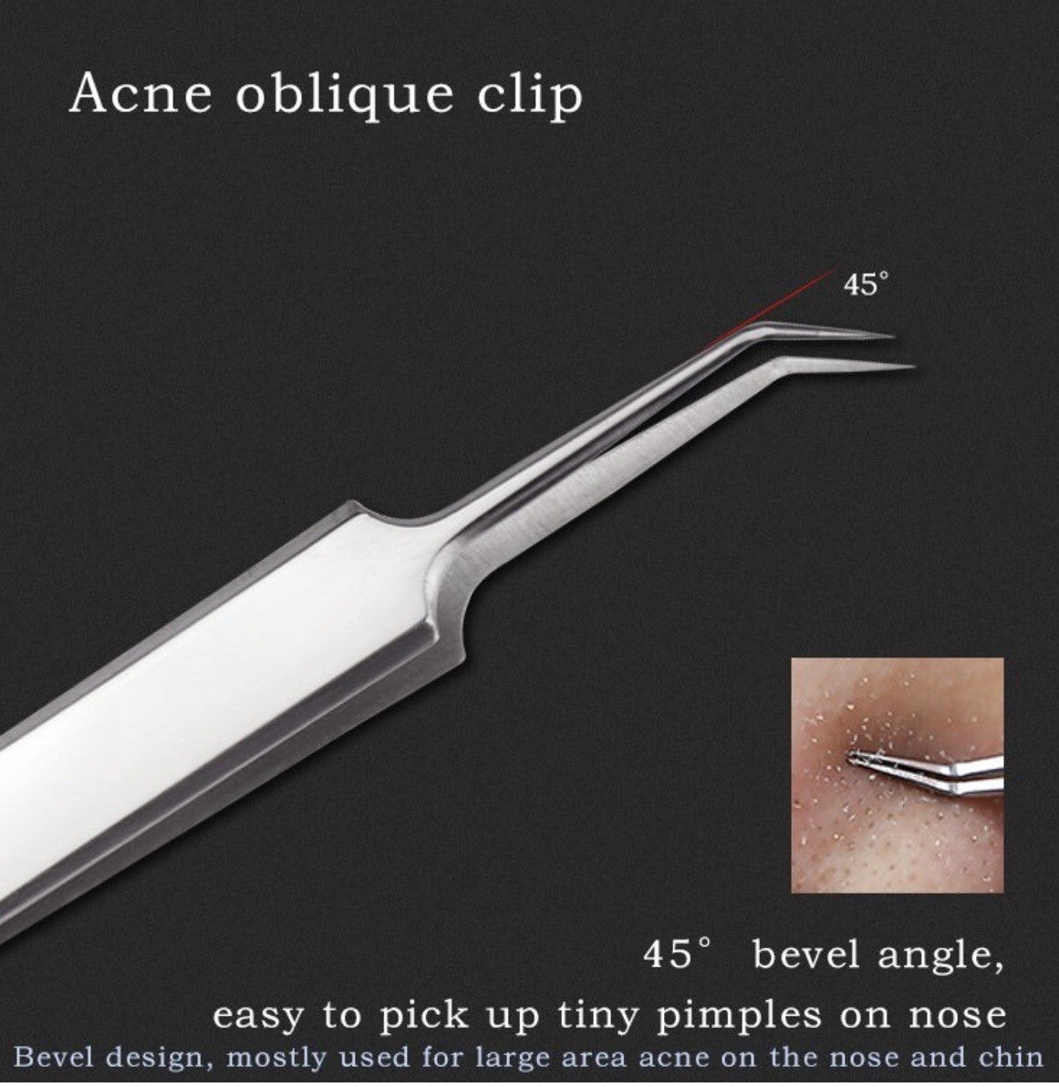 3Pcs Acne Pimple Blackhead Remover Tweezers Set - Facial Skin Care Tools