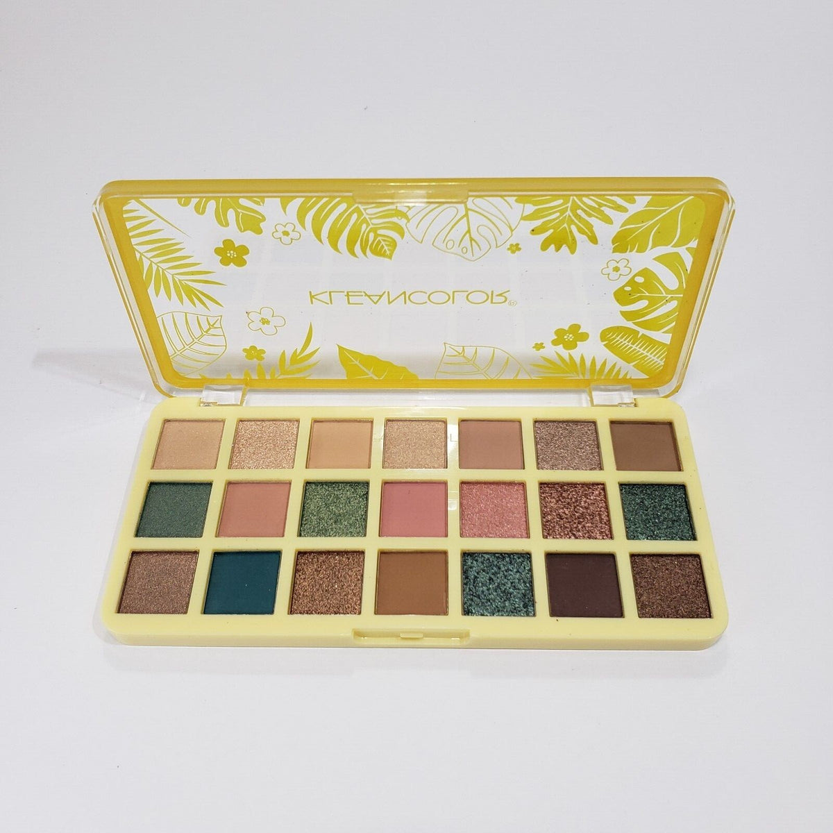 Jamaican-Themed Eyeshadow Palette - Earthy Greens & Pinks, Matte & Metallic Shades