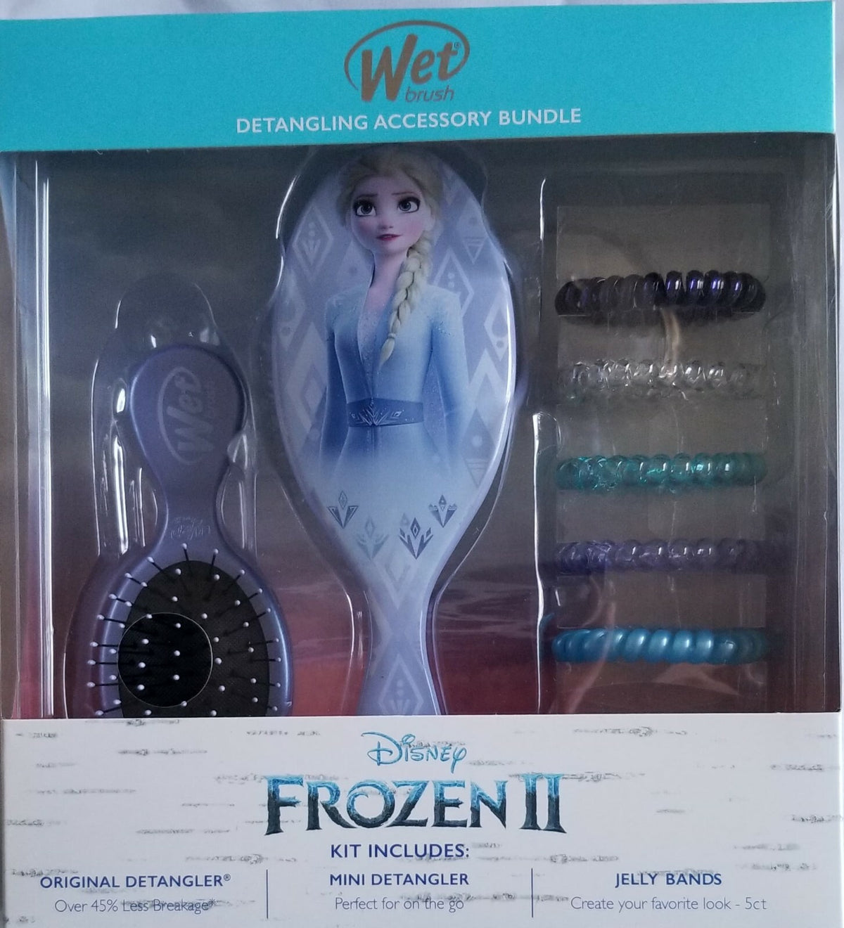 Disney Princess Character Wet Brush Set with Detanglers & Jelly Bands - All Variants