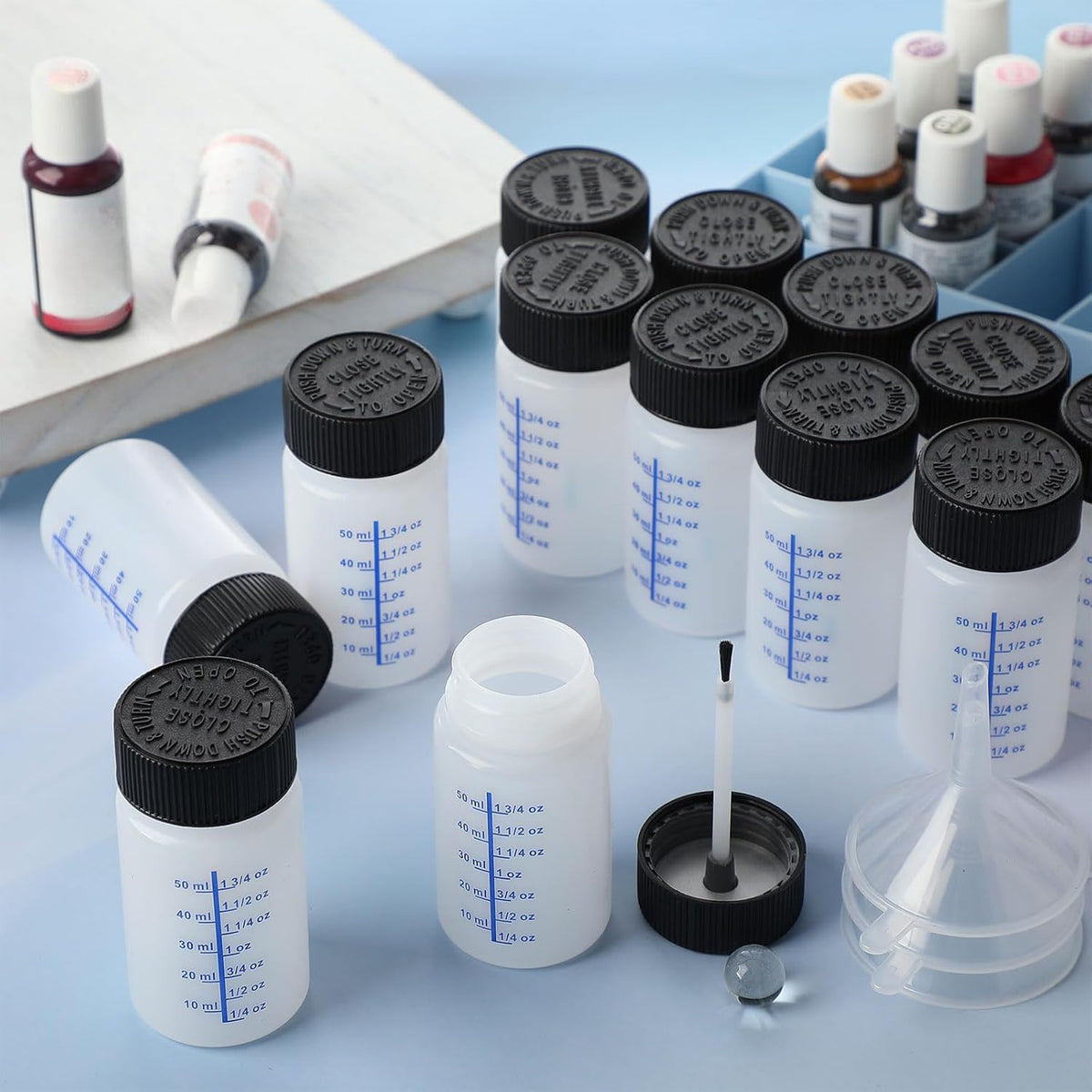30 Pcs Touch Up Paint Bottles with Brush & Lid - 2oz Reusable Containers