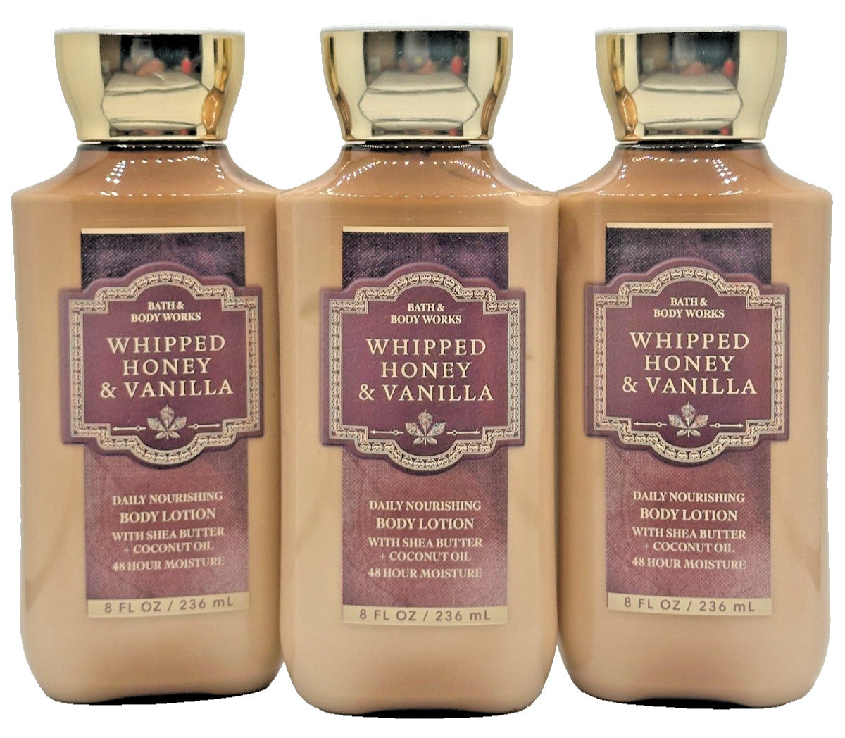 NEW Bath & Body Works Lot 3 Bottles Whipped Honey Vanilla Lotion