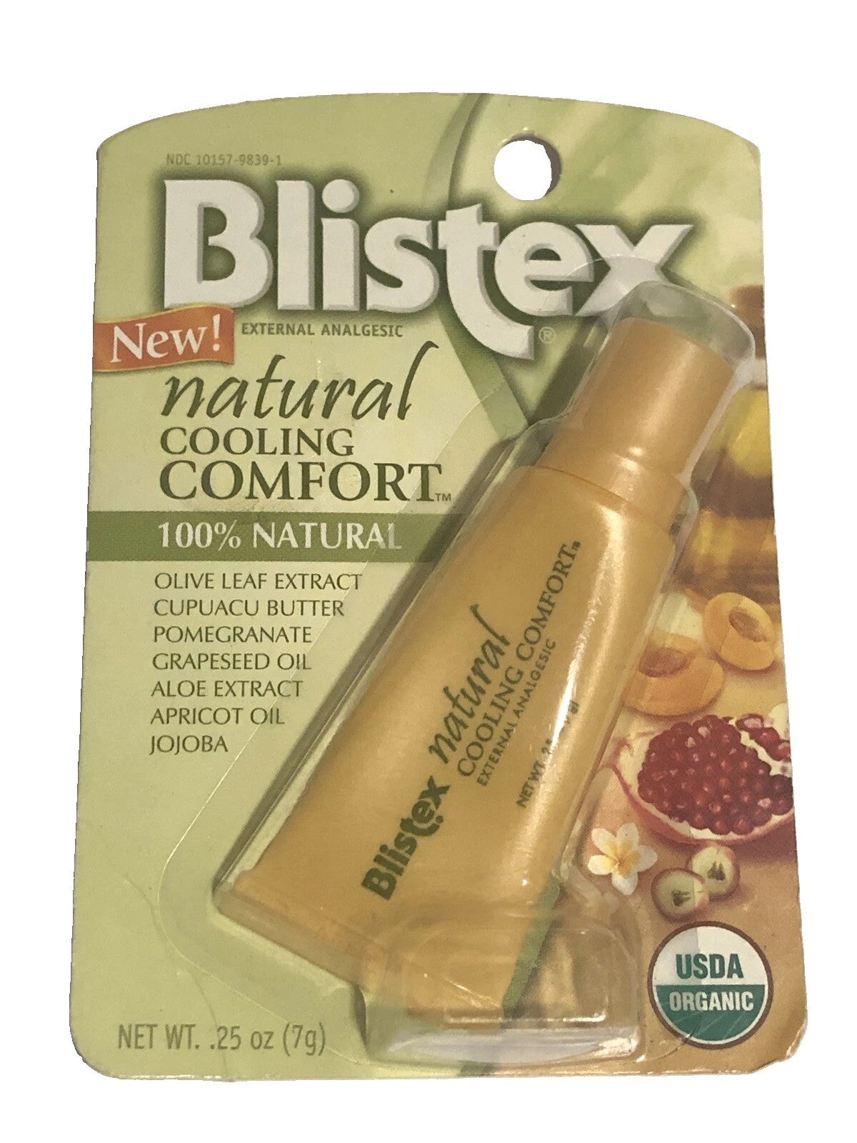 Organic Cooling Lip Balm Set - Natural Mint & Vanilla Flavors, 2 Pack