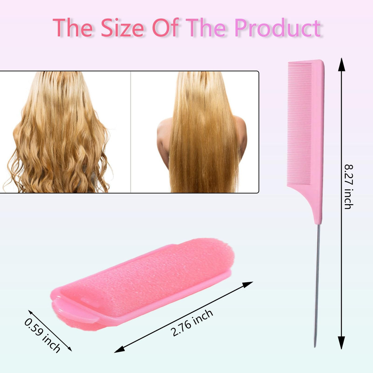 44 Pcs 0.59 Inch Foam Hair Roller Set with 1 Count (Pack of 44),