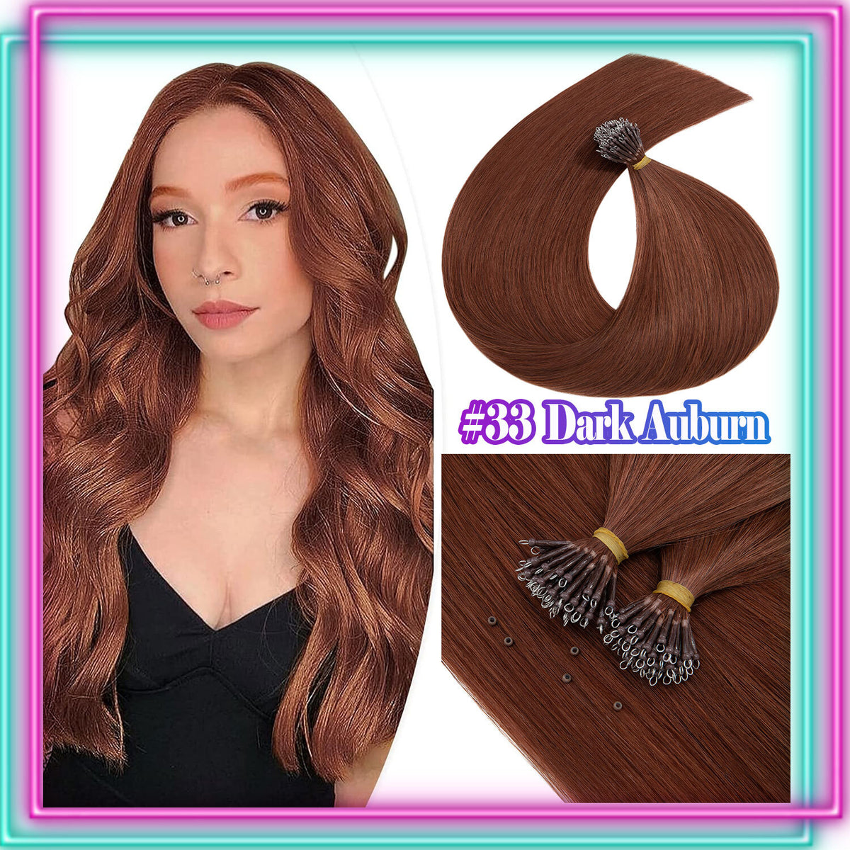 Nano Ring Hair Extensions 100% Human Remy Hair Micro Loop Beads I Tip 300G