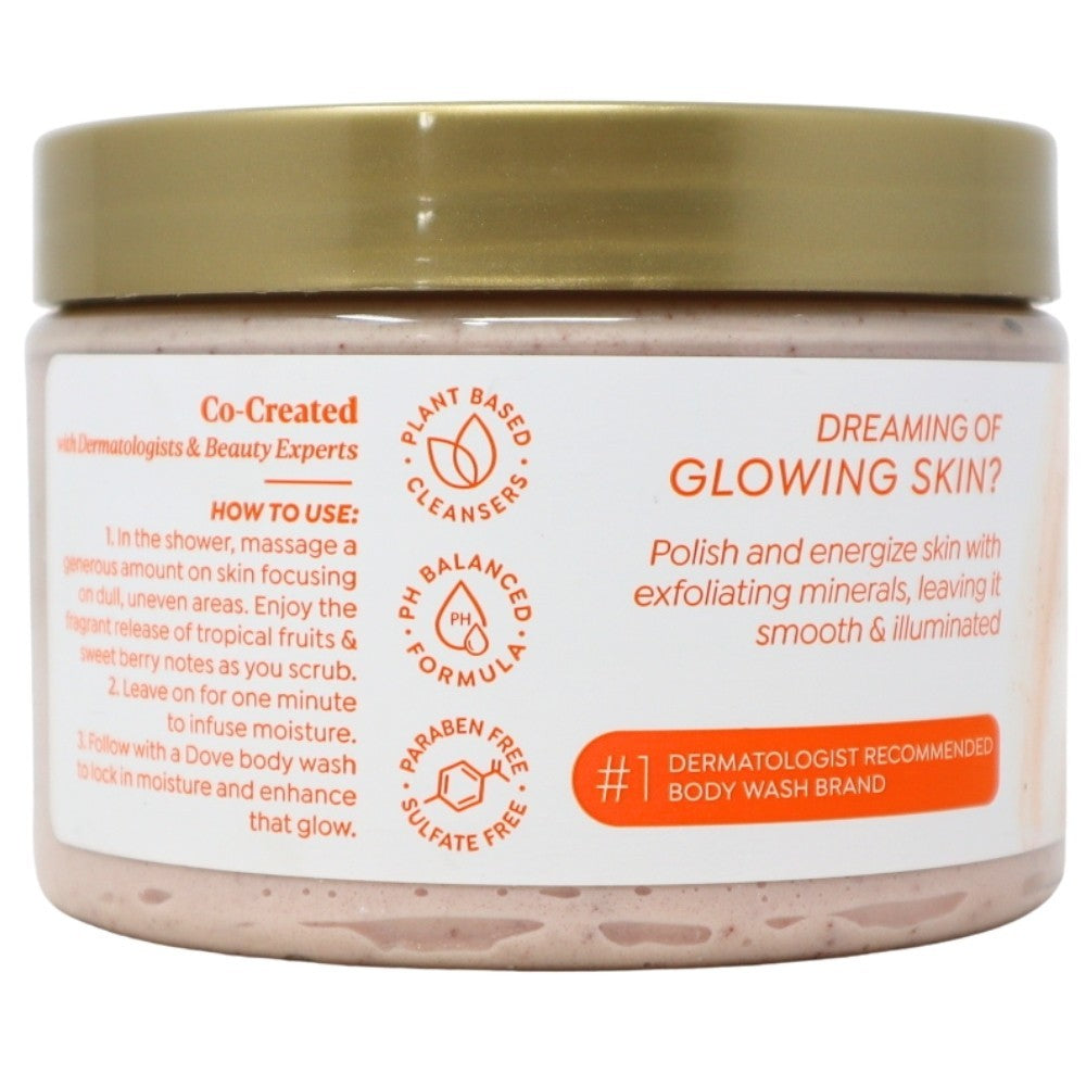 Pack of 3x Dove Glow Recharge Body Scrub, Energizes & Illuminates