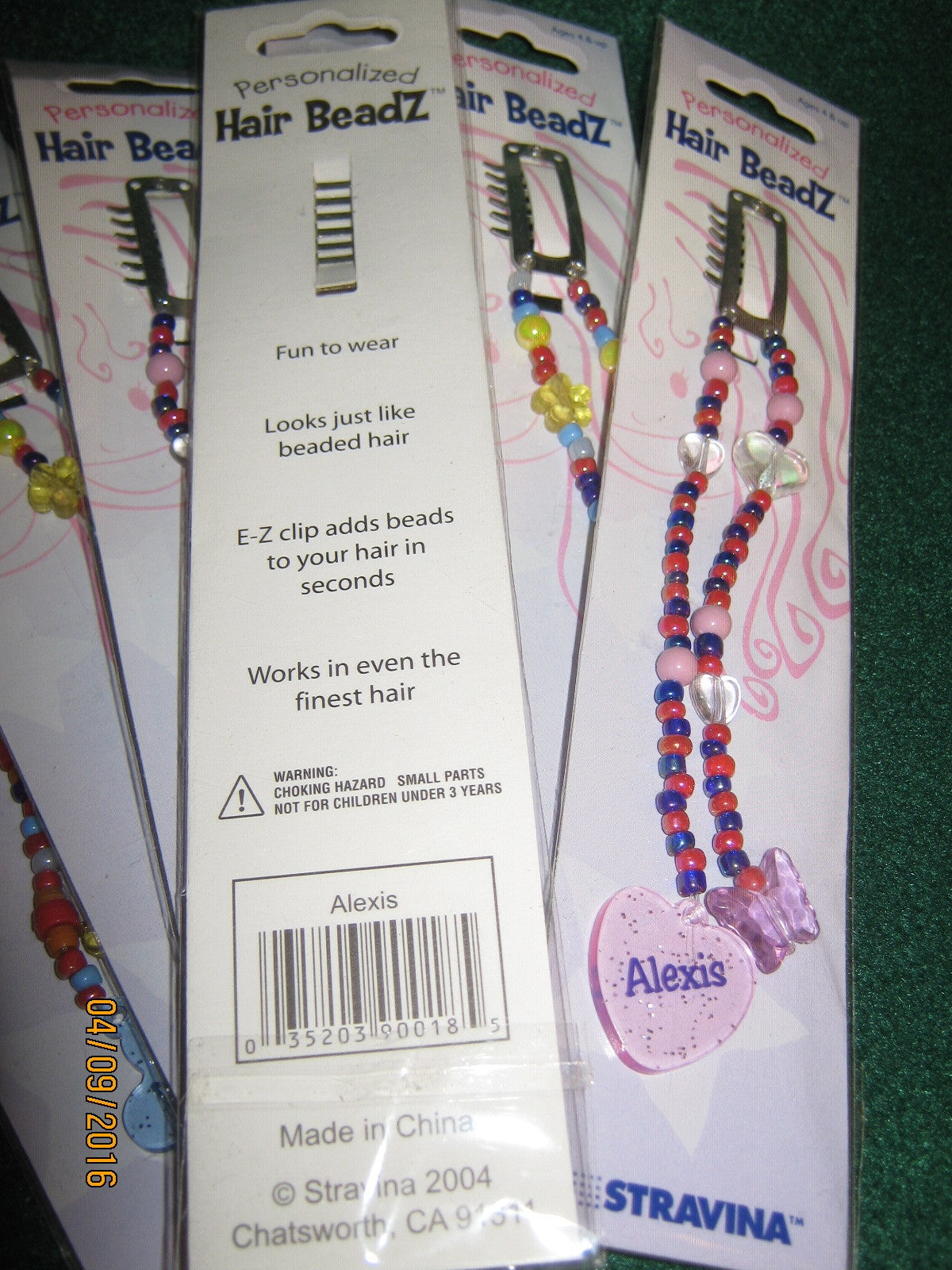 20 Hair Beads "ALEXIS" 10 BLUE & PINK - Stravina Beadz / 4 Up