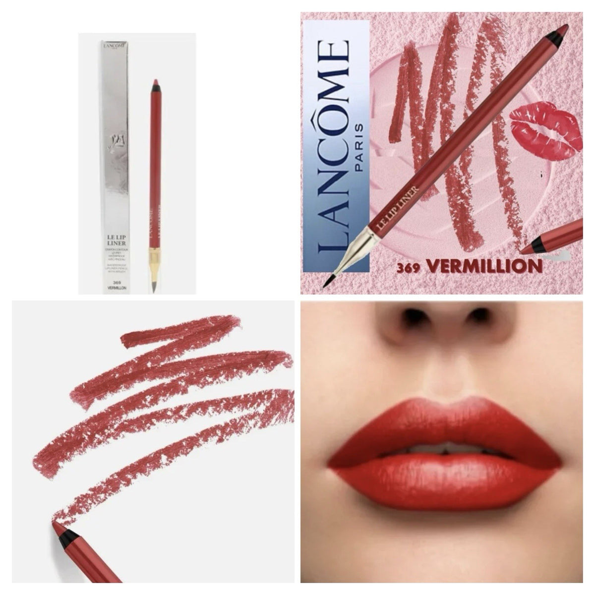 Lip Liner Pencil Waterproof Smudge-Resistant 369 Vermillion - 2 Pack