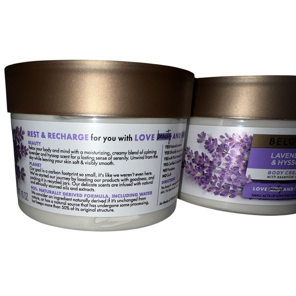 Lavender & Hyssop Body Cream Set of 2 - Vegan, Moisturizing & Calming