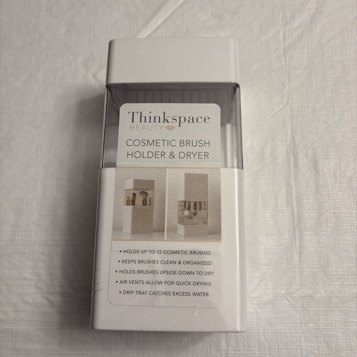 Cosmetic Brush Holder and Dryer – White, Quick Dry