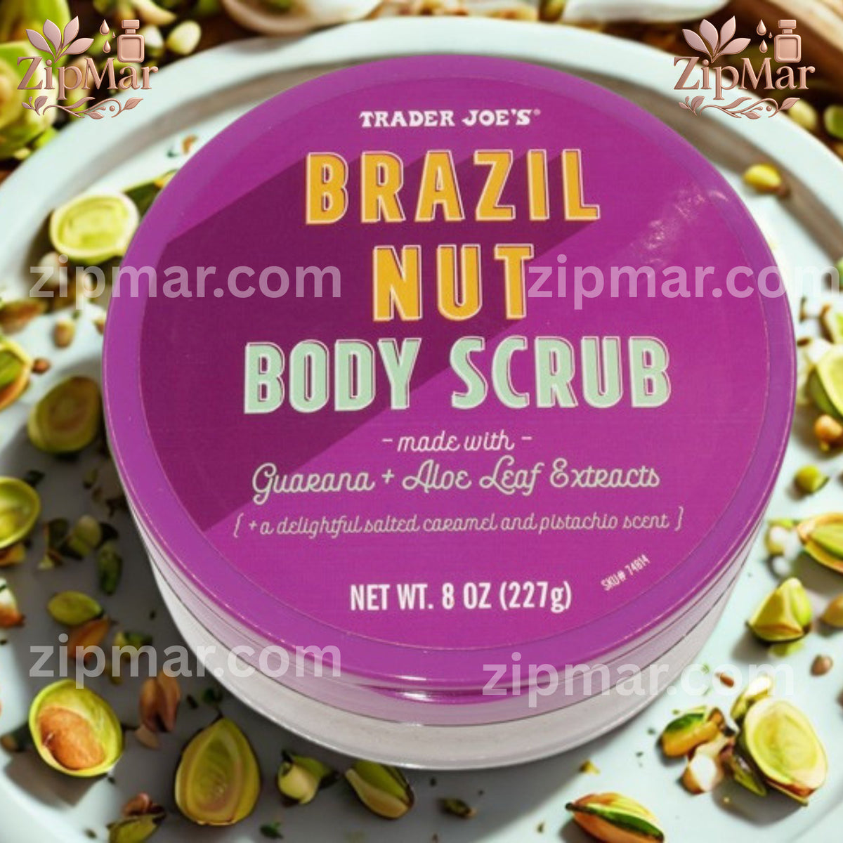 Trader Joes Brazil Nut Body Scrub 8.0floz Guarana Aloe Salted Caramel