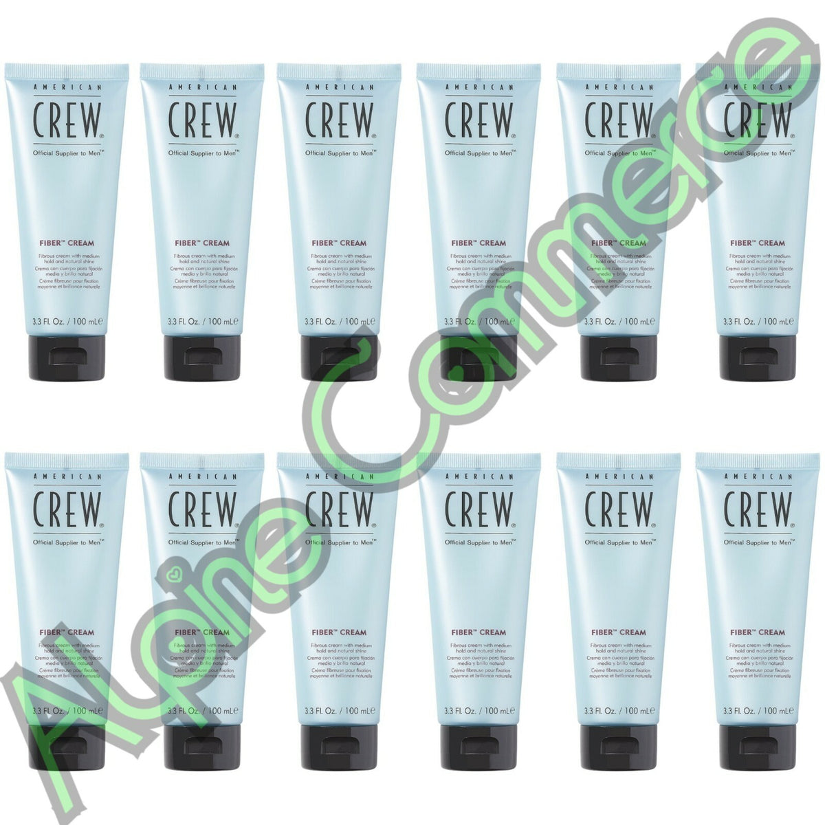 American Crew Fiber Cream Medium Hold & Natural Shine 12 Pack - 3.3 Oz Tubes