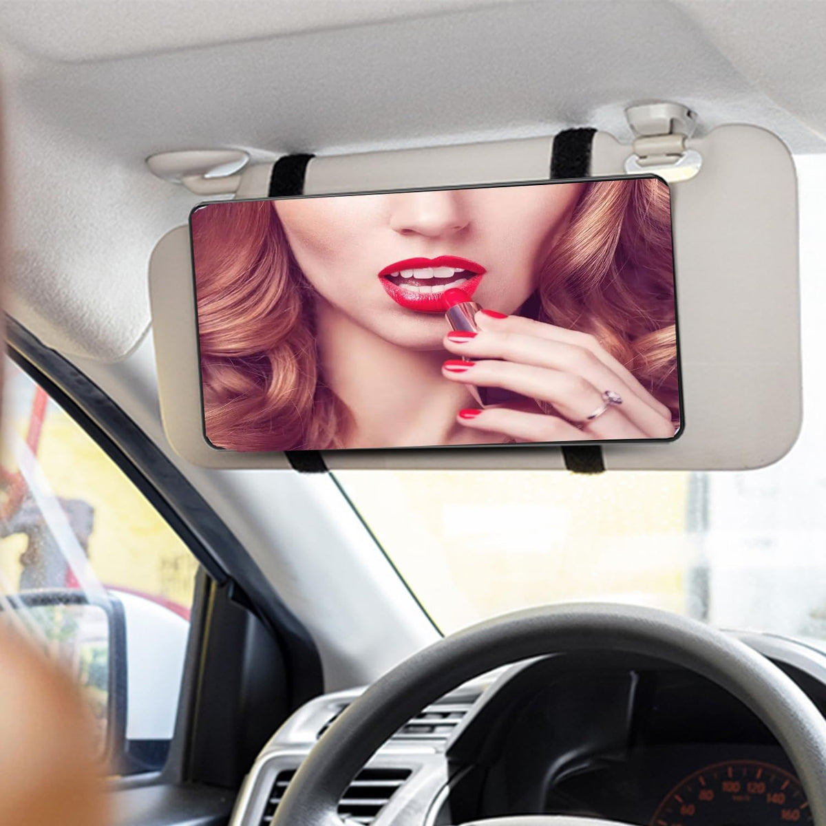 Car Sun Visor Makeup Mirror Large Vanity Mirror for Car, SUV, Truck