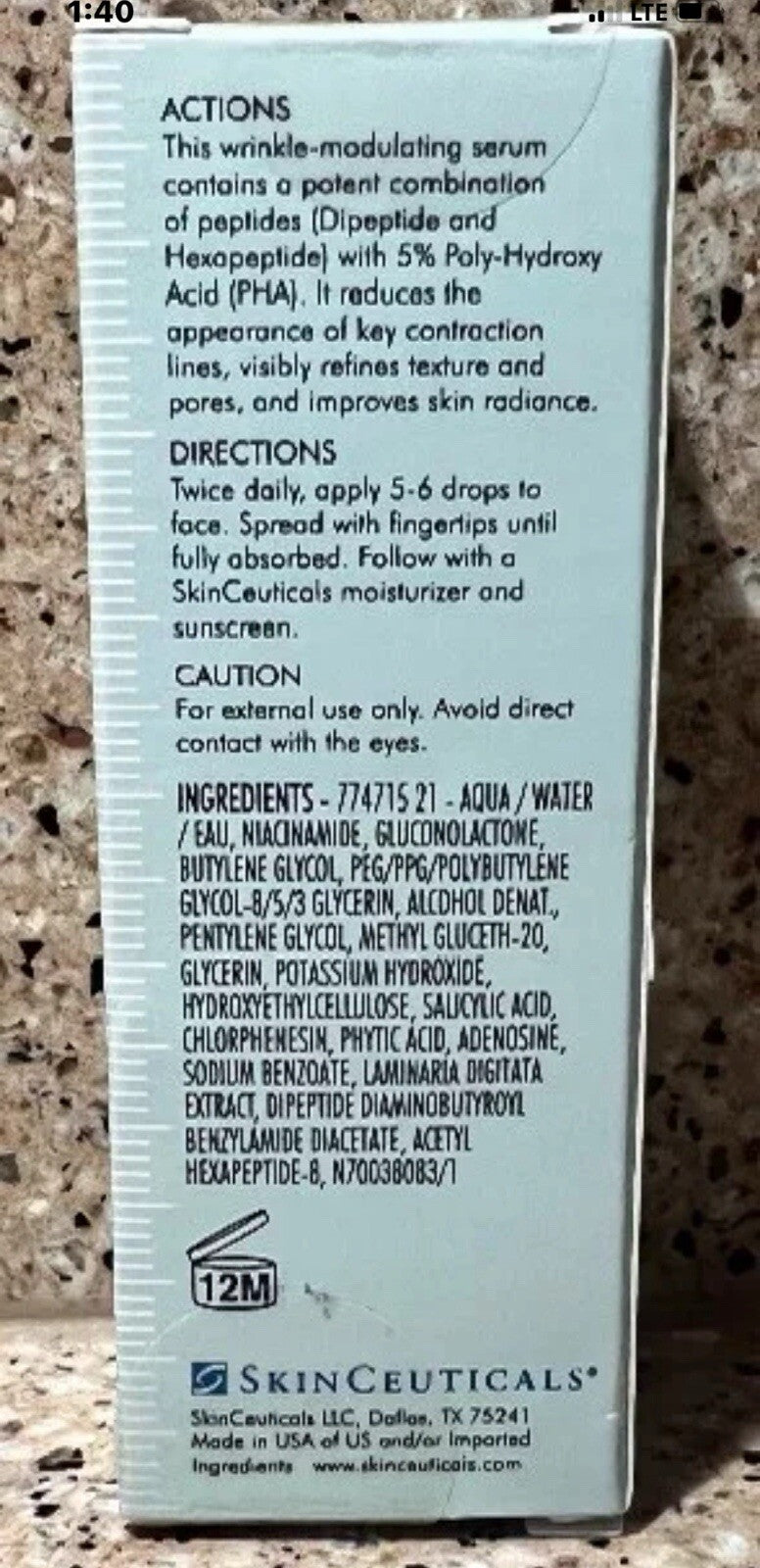 SkinCeuticals P-Tiox Wrinkle Modulating Peptide Serum Half Size 0.5 Oz