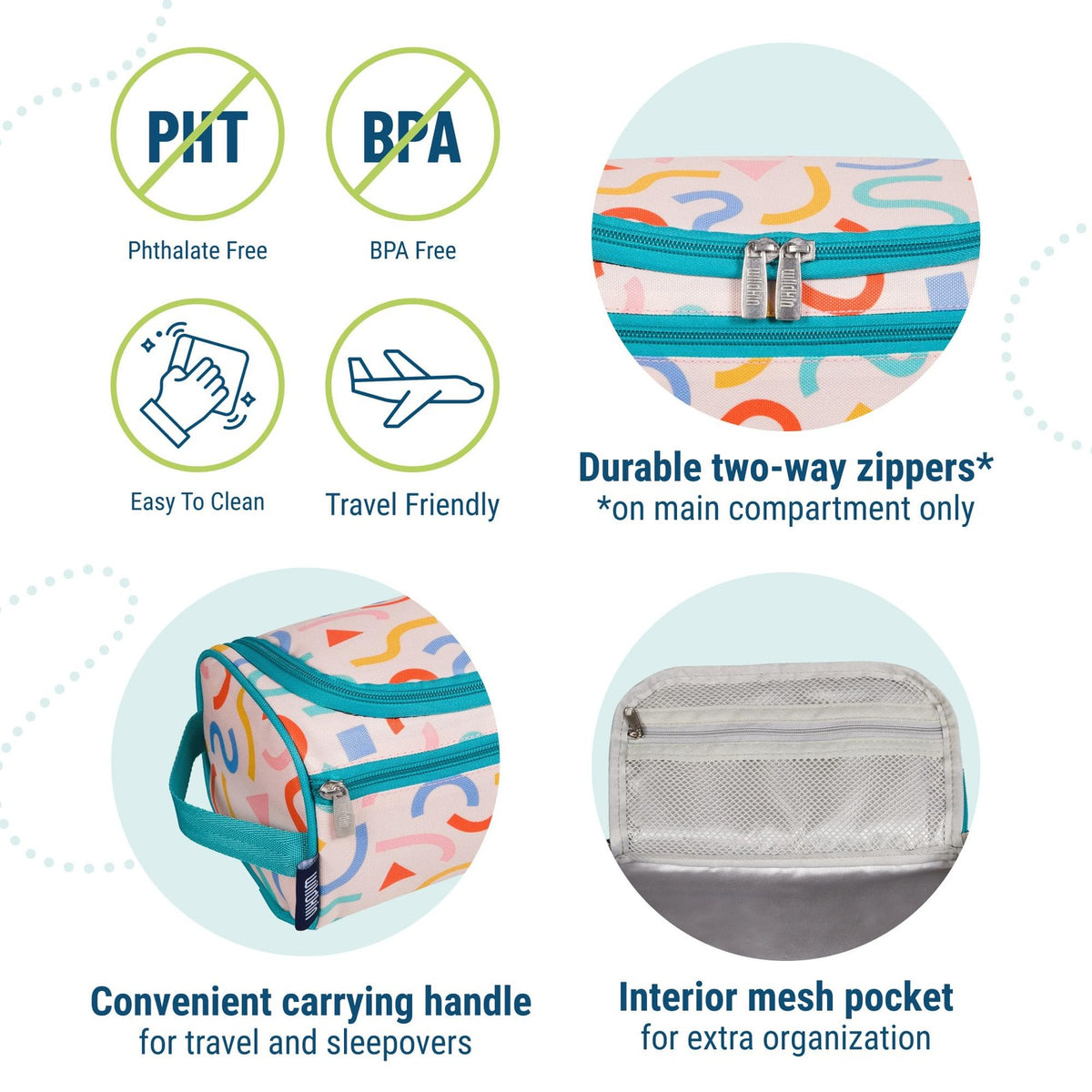 Kids Toiletry Bag - Confetti Peach by Wildkin