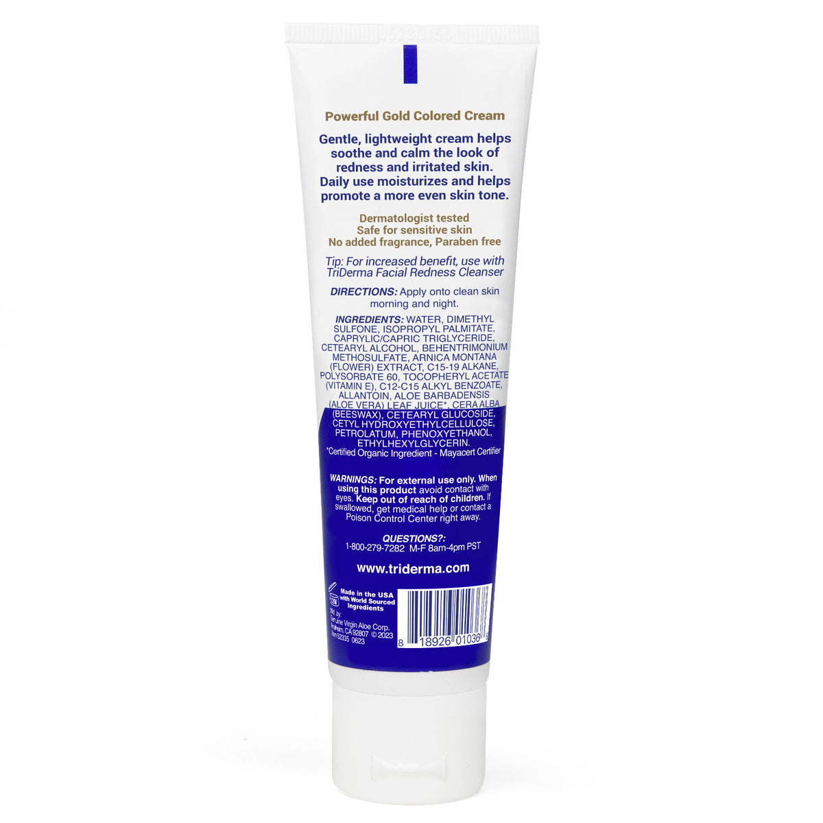 Facial Redness Relief Cream - 3.3 oz Gentle Face Care